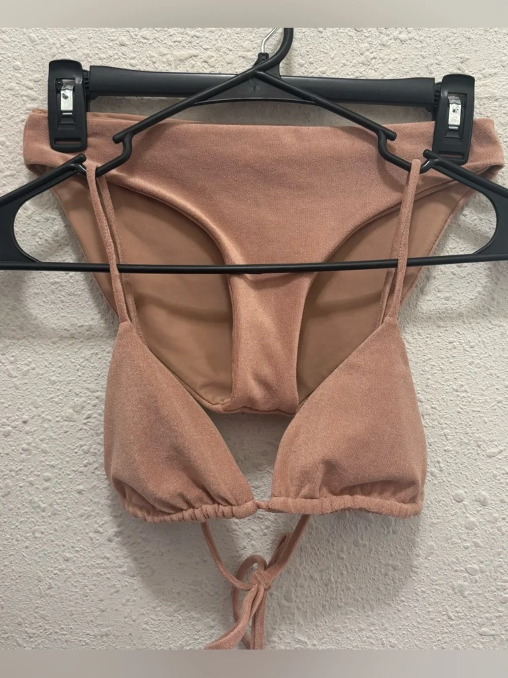 Jade Swim Terry Bikini Set in Nude Brown Top-M Bottoms-Small